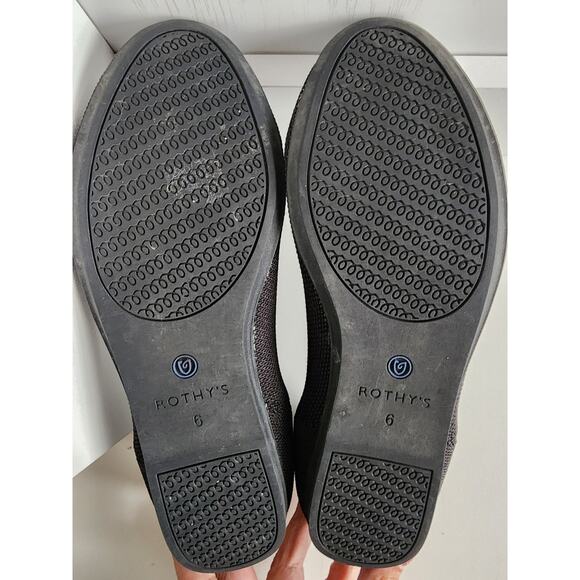 Rothy's Flat Round Signature Flats Shoes Black White Halo RETIRED Women’s Sz 6 - Picture 6 of 8